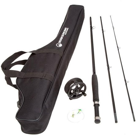 WAKEMAN Wakeman 80-FSH8000 Line & Carrying Case; Spinning Reel with Fly Fishing Gear Rod Combo Kit 80-FSH8000